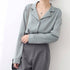 Women Satin Collar Down Shirts
